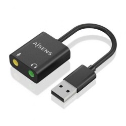 Tarjeta de Sonido Aisens A106-0769- USB Macho - 2xJack 3.5 Hembra