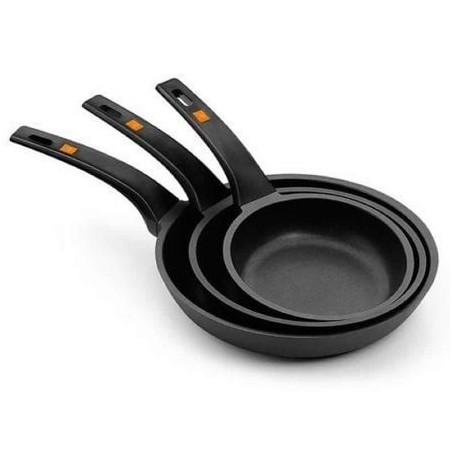 LOTE 3 SARTENES EFFICIENT BRA A271240 - Ø18+22+26CM - ESPESOR 6MM - ALUMINIO FUNDIDO - TEFLÓN ANTIADHERENTE PLATINUM PLUS - M