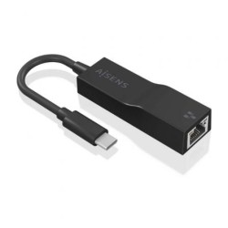 Adaptador USB 3.1 Aisens A106-0765- USB-C Macho - RJ45 Hembra- 11cm- Negro