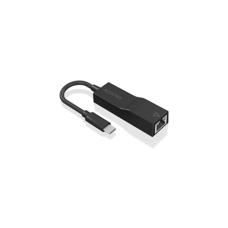 Adaptador USB 3.1 Aisens A106-0765- USB-C Macho - RJ45 Hembra- 11cm- Negro