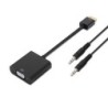 Conversor Aisens A122-0126- HDMI Macho - VGA Hembra- Jack 3.5 Hembra- 10cm- Negro