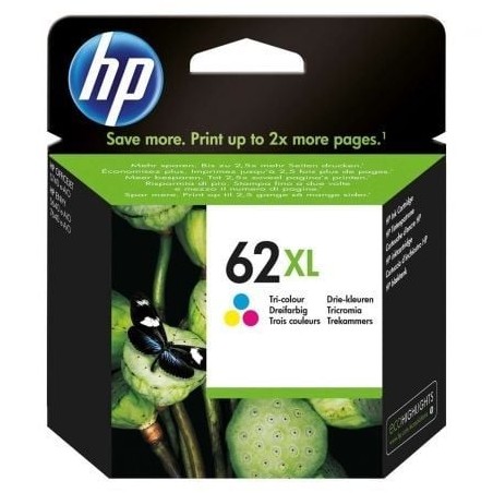 Cartucho de Tinta Original HP nº62 XL Alta Capacidad- Tricolor