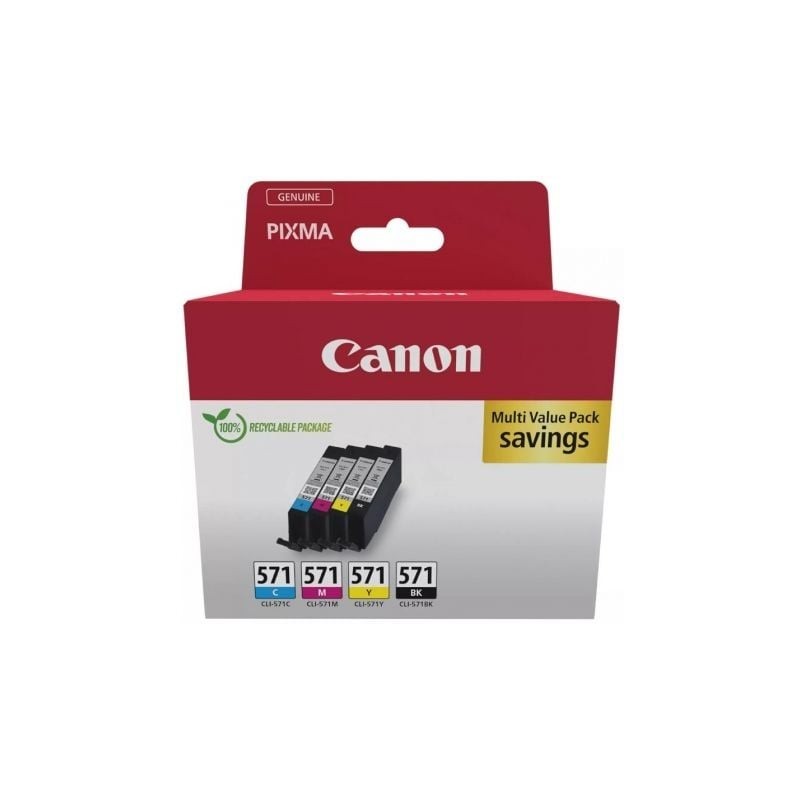 Cartucho de Tinta Original Canon CLI-571 Multipack- Cian- Magenta- Amarillo- Negro
