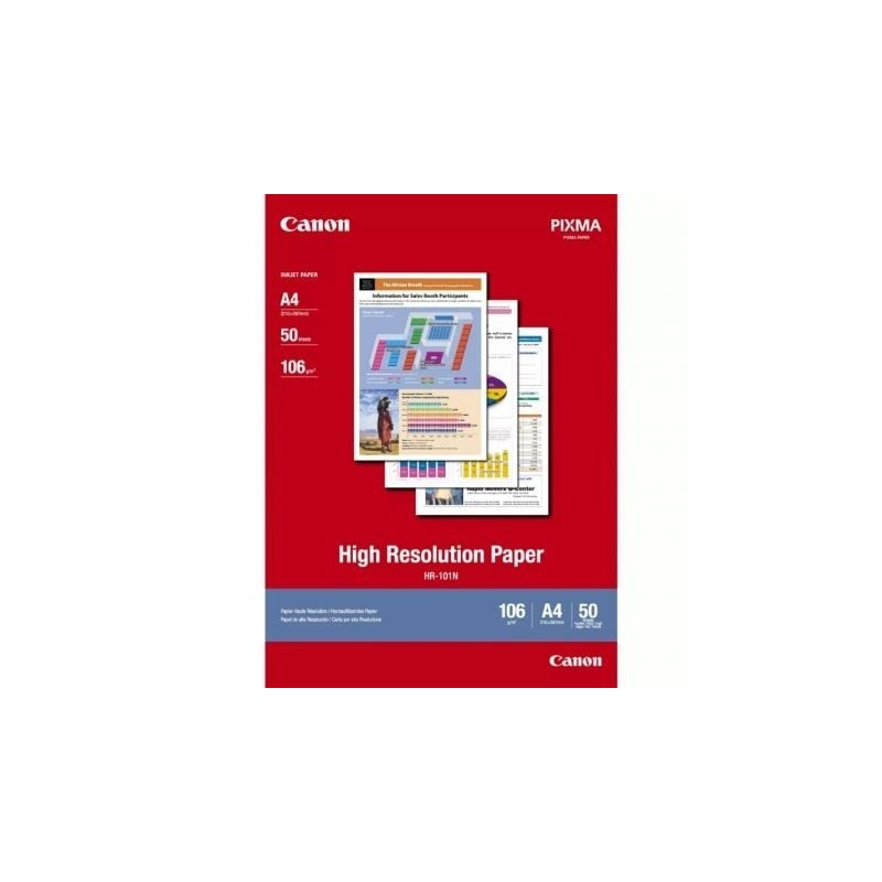 Papel para Impresora de Inyección de Tinta Canon HR-101N- 21 x 29.7cm- 106g- 50 Hojas