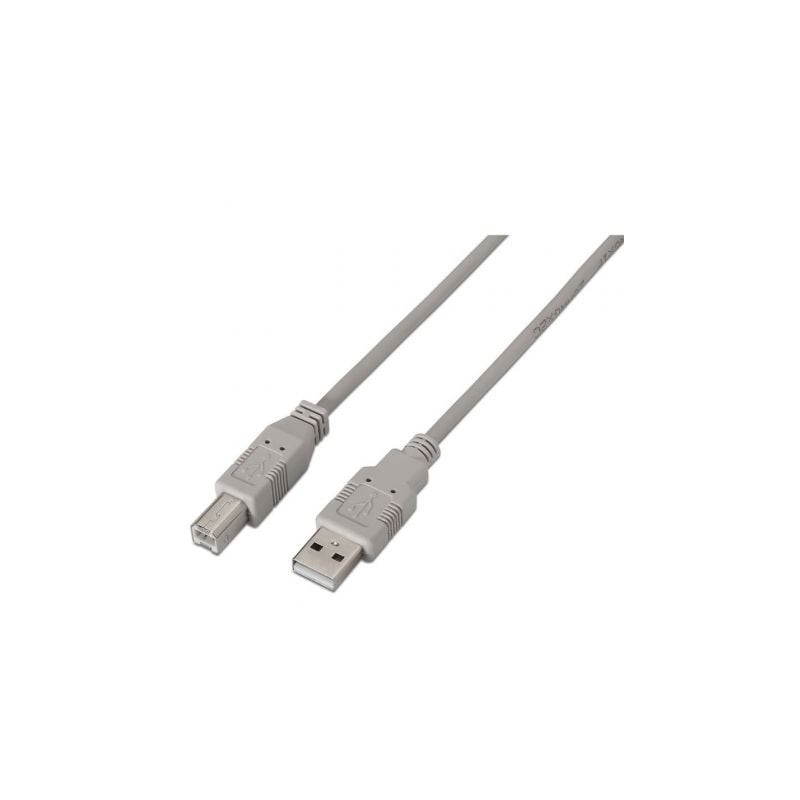 Cable USB 2.0 Impresora Aisens A101-0002- USB Tipo-B Macho - USB Macho- Hasta 2.5W- 60Mbps- 1.8m- Beige