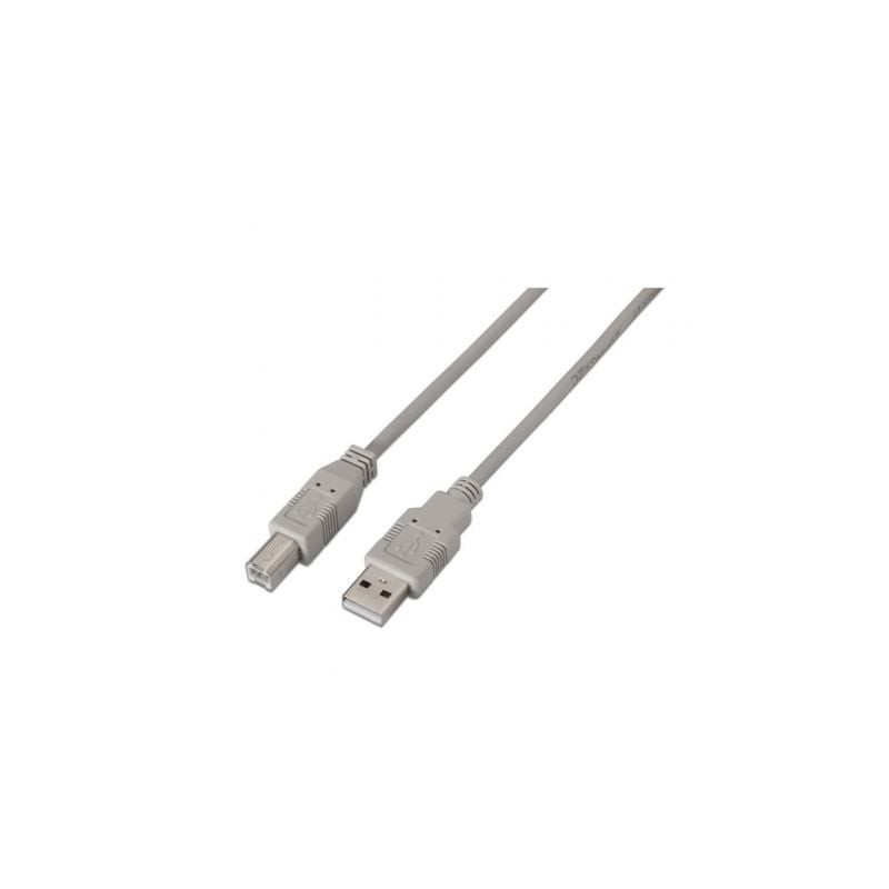 Cable USB 2.0 Impresora Aisens A101-0003- USB Tipo-B Macho - USB Macho- Hasta 2.5W- 60Mbps- 3m- Beige