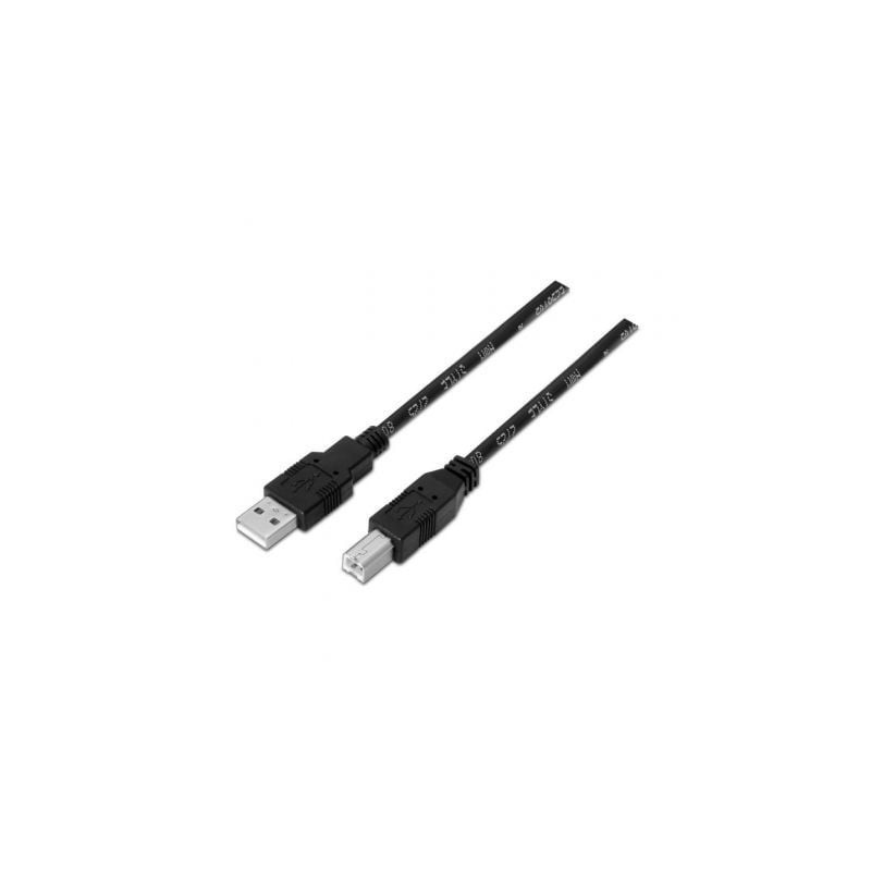 Cable USB 2.0 Impresora Aisens A101-0006- USB Tipo-B Macho - USB Macho- Hasta 2.5W- 60Mbps- 1.8m- Negro