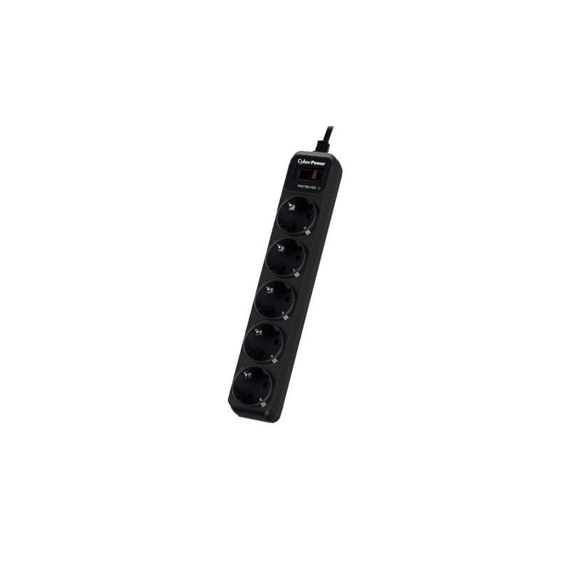 Regleta con interruptor Cyberpower B0520SC0-DE- 5 Tomas de corriente- Cable 1.8m- Negra