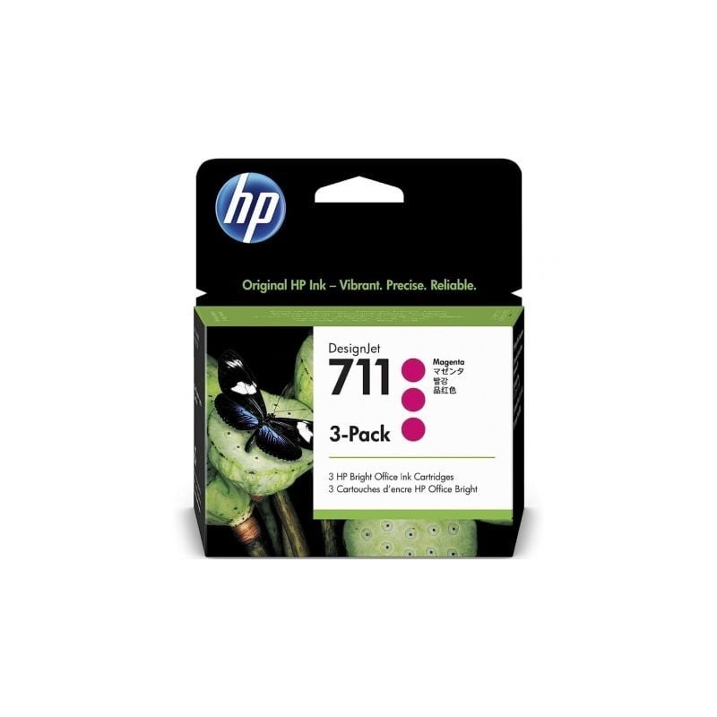 Cartucho de Tinta Original HP nº711 Multipack- 3x Magenta
