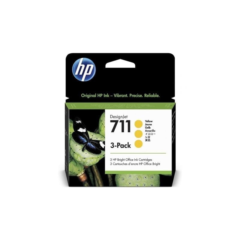 Cartucho de Tinta Original HP nº711 Multipack- 3x Amarillo