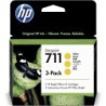 Cartucho de Tinta Original HP nº711 Multipack- 3x Amarillo