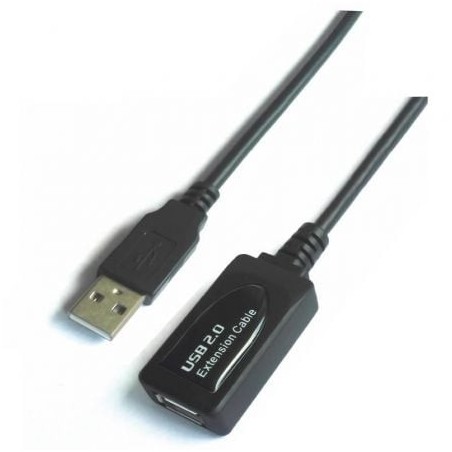 Cable Alargador USB 2.0 Aisens A101-0018- USB Macho - USB Hembra- Hasta 2.5W- 60Mbps- 5m- Negro