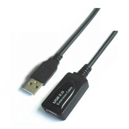 Cable Alargador USB 2.0 Aisens A101-0019- USB Macho - USB Hembra- Hasta 2.5W- 60Mbps- 10m- Negro