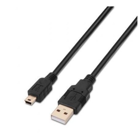 Cable USB 2.0 Aisens A101-0024- USB Macho - MiniUSB Macho- Hasta 2.5W- 60Mbps- 1m- Negro