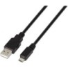 Cable USB 2.0 Aisens A101-0027- USB Macho - MicroUSB Macho- Hasta 2.5W- 60Mbps- 80cm- Negro