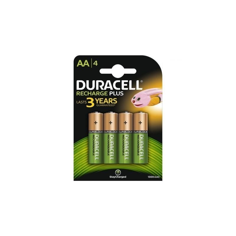 Pack de 4 Pilas AA Duracell HR6-B- 1.2V- Recargables