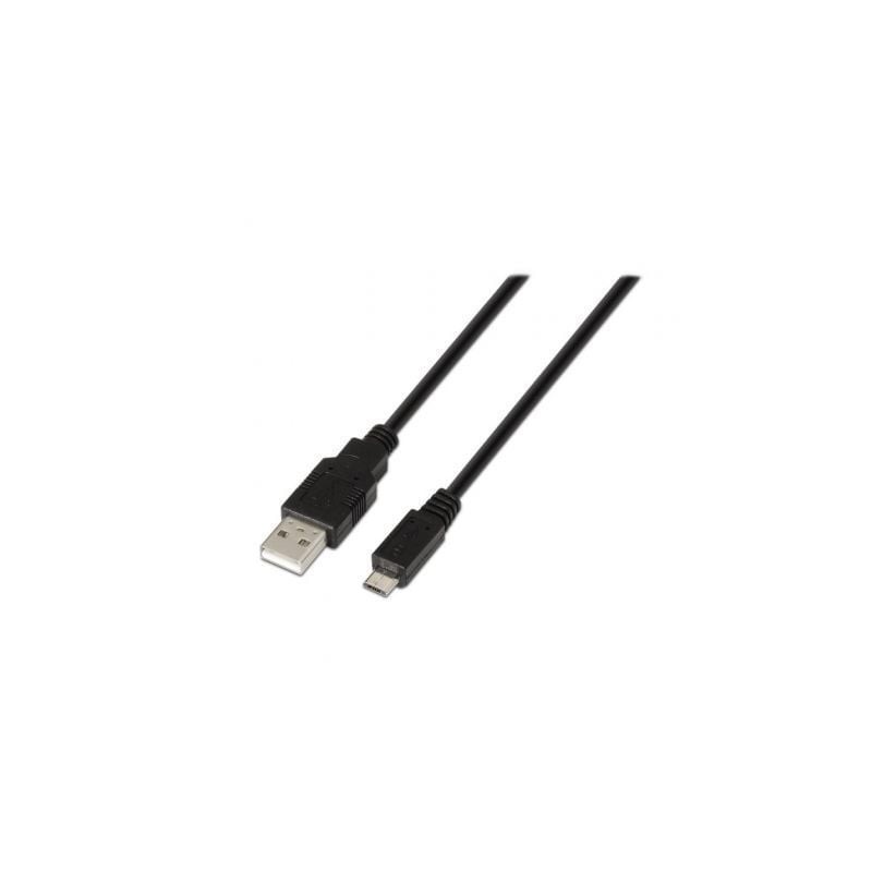 Cable USB 2.0 Aisens A101-0028- USB Macho - MicroUSB Macho- Hasta 2.5W- 60Mbps- 1.8m- Negro