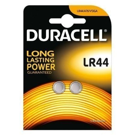 Pack de 2 Pilas de Botón Duracell LR44- 1.5V- Alcalinas