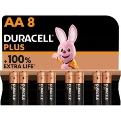 Pack de 8 Pilas AA Duracell Plus Extra Life LR6-MN1500AA8- 1.5V- Alcalinas