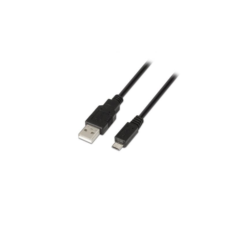 Cable USB 2.0 Aisens A101-0029- USB Macho - MicroUSB Macho- Hasta 2.5W- 60Mbps- 3m- Negro