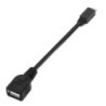 Cable USB 2.0 Aisens A101-0031- MicroUSB Macho - USB Hembra- Hasta 2.5W- 60Mbps- 15cm- Negro