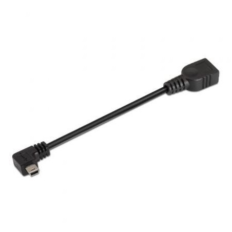 Cable USB 2.0 Aisens A101-0034- MiniUSB Macho - USB Hembra- Hasta 2.5W- 60Mbps- 15cm- Negro