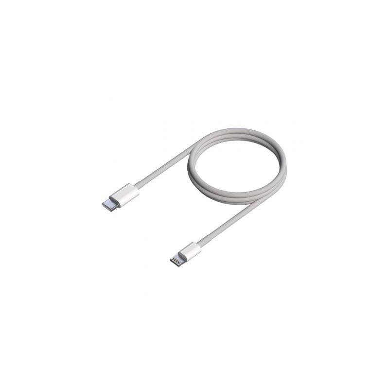 Cable USB 2.0 Tipo-C Lightning Aisens A102-0543- USB Tipo-C Macho - Lightning Macho- Hasta 2.5W- 60Mbps- 50cm- Blanco
