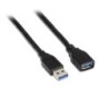 Cable Alargador USB 3.0 Aisens A105-0041- USB Macho - USB Hembra- Hasta 9W- 625Mbps- 1m- Negro