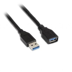 Cable Alargador USB 3.0 Aisens A105-0042- USB Macho - USB Hembra- Hasta 9W- 625Mbps- 2m- Negro