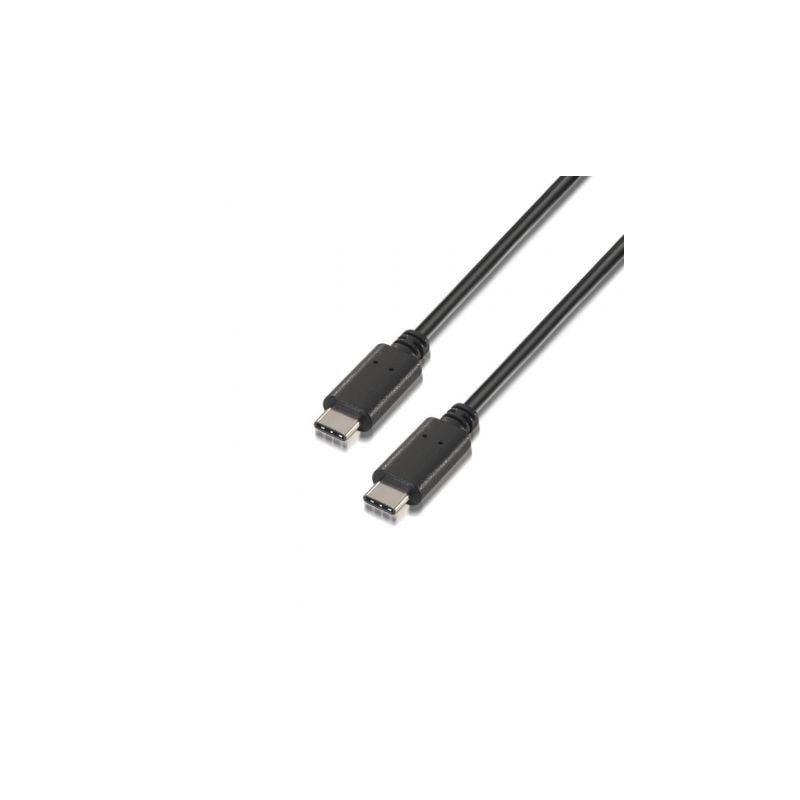Cable USB 2.0 Tipo-C Aisens A107-0055- USB Tipo-C Macho - USB Tipo-C Macho- Hasta 9W- 625Mbps- 50cm- Negro