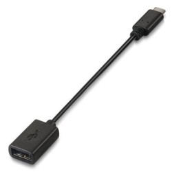 Cable USB 2.0 Aisens A107-0059- USB Tipo-C Macho - USB Hembra- Hasta 9W- 625Mbps- 15cm- Negro