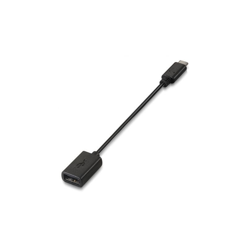 Cable USB 2.0 Aisens A107-0059- USB Tipo-C Macho - USB Hembra- Hasta 9W- 625Mbps- 15cm- Negro