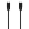 Cable USB 3.2 Tipo-C Aisens A107-0701 20GBPS 5A 100W- USB Tipo-C Macho - USB Tipo-C Macho- Hasta 100W- 2500Mbps- 60cm- Negro