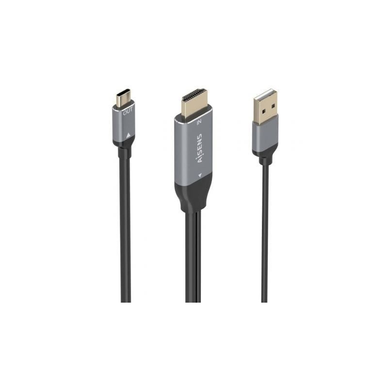 Cable Conversor Aisens A109-0871- HDMI Macho- USB Macho - USB Tipo-C Macho- 1.8m- Negro