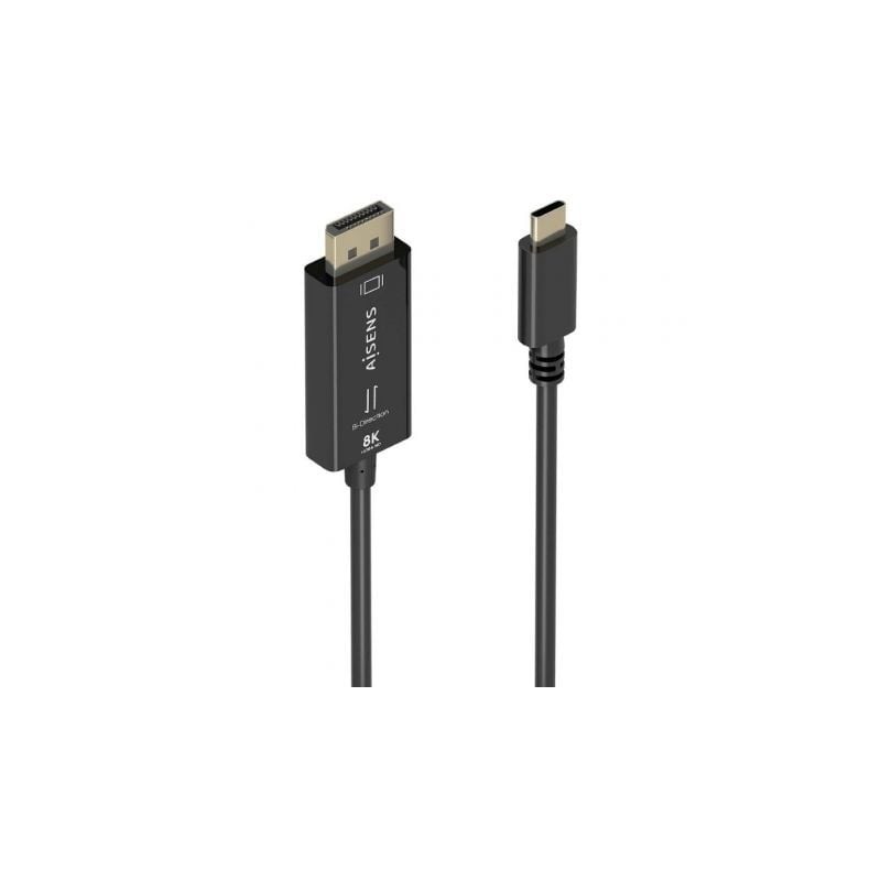 Cable Conversor Aisens A109-0879- USB Tipo-C Macho - DisplayPort Macho- 1.8m- Negro