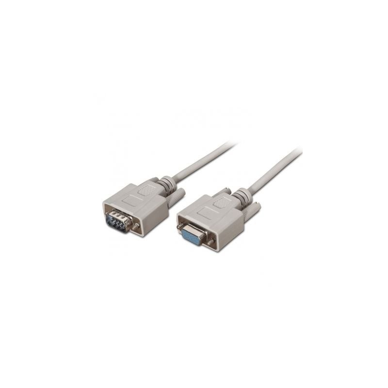 Cable Serie RS232 Aisens A112-0065- DB9 Macho - DB9 Hembra- Hasta 0.15W- 1.6Mbps- 1.8m- Beige