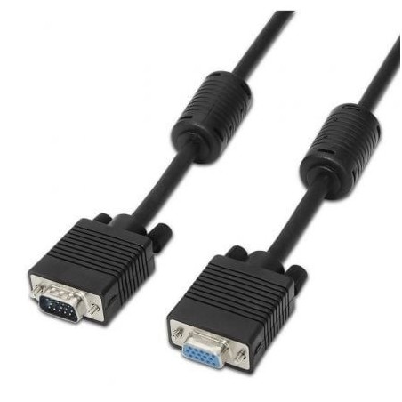 Cable Alargador SVGA Aisens A113-0078- VGA Macho - VGA Hembra- Hasta 3W- 10Mbps- 1.8m- Negro