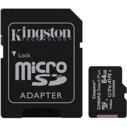 Tarjeta de Memoria Kingston CANVAS Select Plus 64GB microSD XC con Adaptador- Clase 10- 100MBs