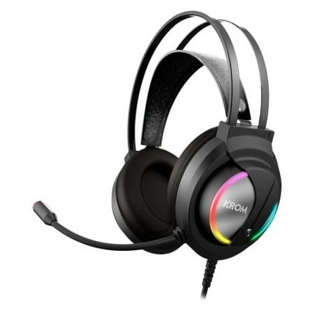Auriculares Gaming con Micrófono Krom Kappa- Jack 3.5- USB 2.0- Negros