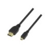 Cable Micro HDMI Aisens A119-0117- HDMI Macho - Micro HDMI Macho- Hasta 10W- 720Mbps- 1.8m- Negro