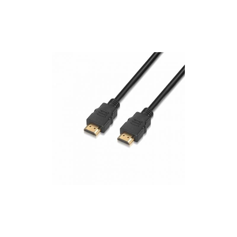 Cable HDMI 2.0 4K Aisens A120-0119- HDMI Macho - HDMI Macho- Hasta 10W- 2250Mbps- 1m- Certificado- Negro