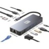 Docking USB Tipo-C Leotec LEDS03- 3xUSB- 1xUSB Tipo-C PD- 1xHDMI 4K- 1 xDisplayPort- 1xVGA- 1xAudio- 1xRJ45- 1xLector Tarjeta