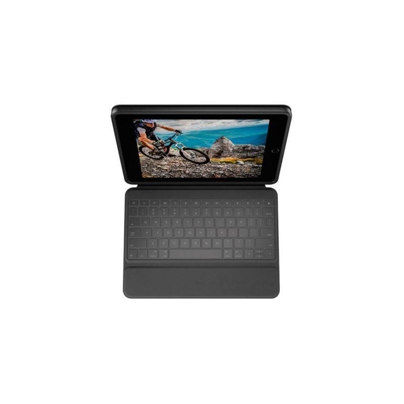 Funda con Teclado Logitech Rugged Folio para Tablets Apple Ipad 7ª y 8ª Generación 10.2'- Negro