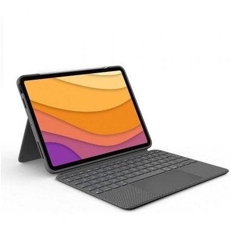 Funda con Teclado Logitech Combo Touch para Tablets Apple Ipad Air 4 Gen 2020 de 10.9'- Gris