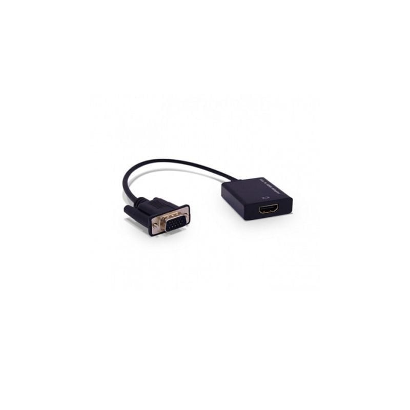 Cable Conversor 3GO C132 HDMI Hembra - VGA Macho- 28.5cm- Negro