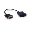 Cable Conversor 3GO C132 HDMI Hembra - VGA Macho- 28.5cm- Negro