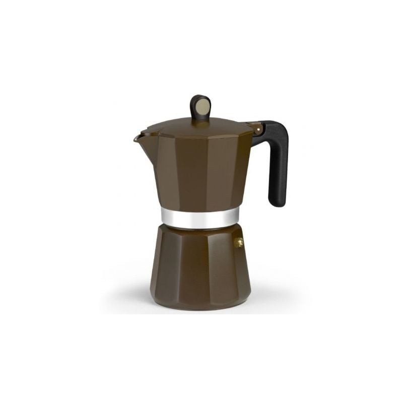 Cafetera Italiana Monix Induction Cream M6710006- 6 Tazas- Marrón