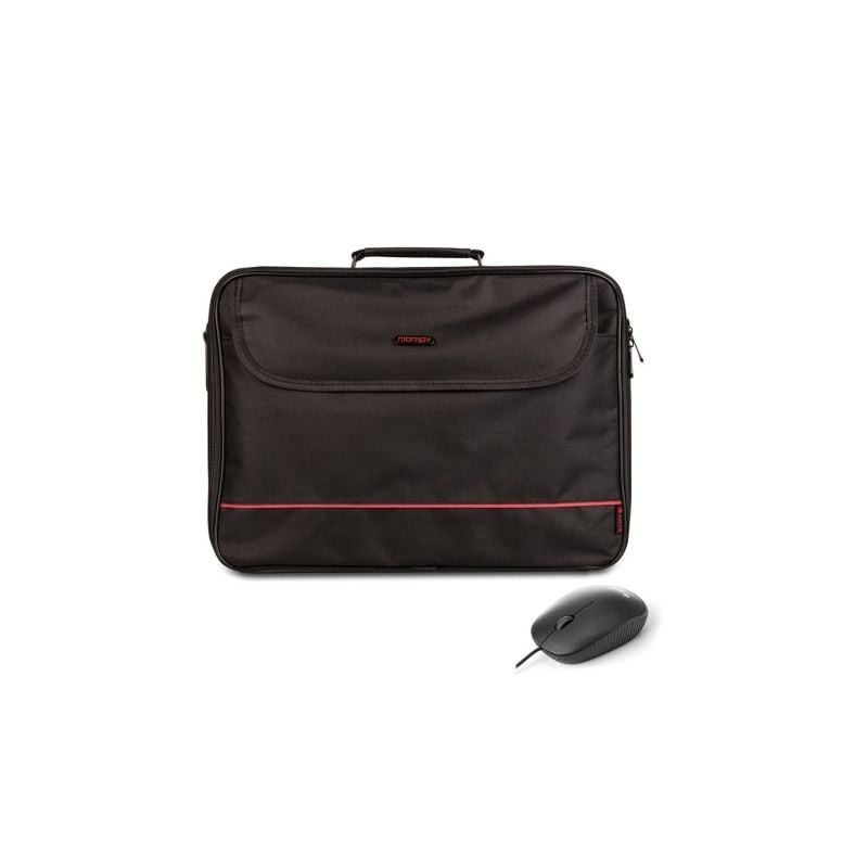 Maletín + Ratón Monray Bureau Kit para Portátiles hasta 16'- Negro