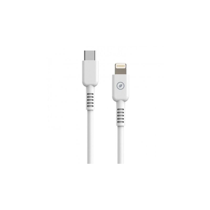 Cable USB 2.0 Tipo-C Lightning Muvit For Change MCUSC0006- USB Tipo-C Macho - Lightning- Hasta 27W- 1.2m- Blanco