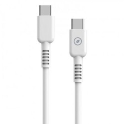 Cable USB 2.0 Tipo-C Muvit For Change MCUSC0008- USB Tipo-C Macho - USB Tipo-C- Hasta 60W- 1.2m- Blanco